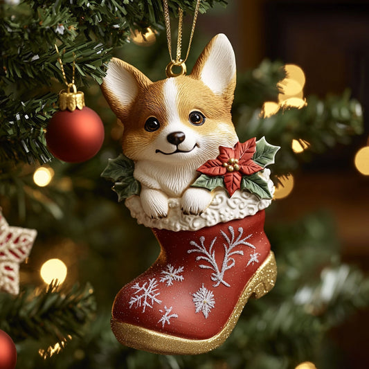 Winter Corgi Dream CW2310042CL Christmas Ornament