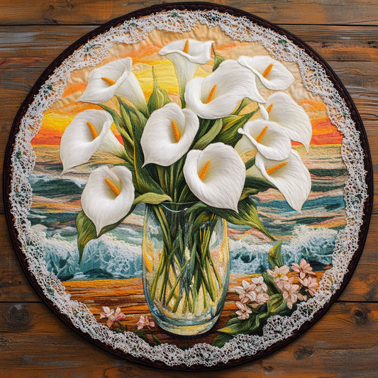 Calla Lily Serenity Round WN1806016CL Quilted Round Mat