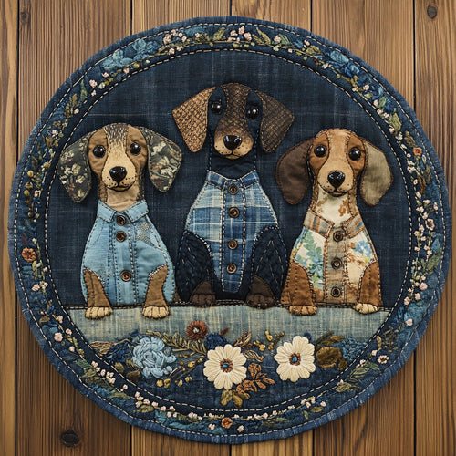Sweet Dachshund WN0207085CL Quilted Round Mat
