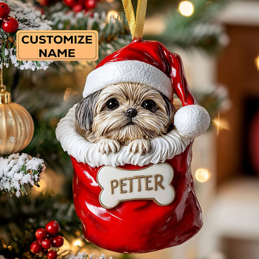 Shih Tzu Christmas CW0412039CL Personalized Christmas Ornament