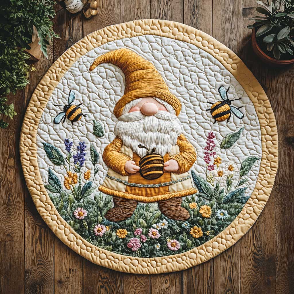 Garden Gnome WN2703050CL Quilted Round Mat