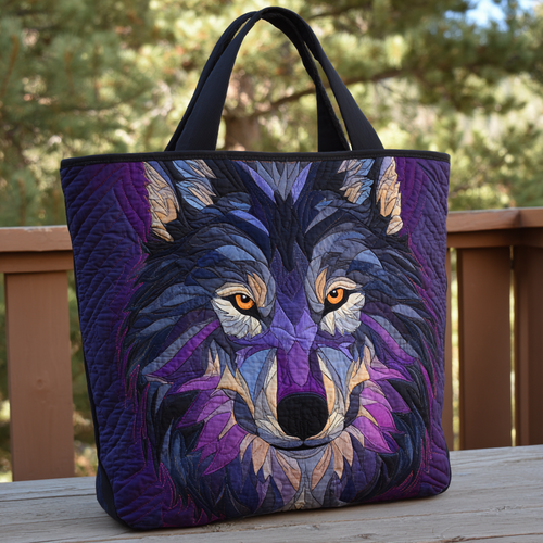 Mosaic Wolf XR0601018CL Quilted Tote Bag
