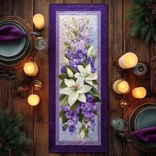 Bouquet Of Lilies And Lilacs XR2111021CL Quilted Table Runner