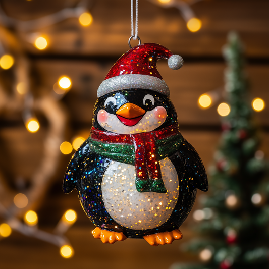 Sparkle Holiday Penguin LT1610022CL Christmas Ornament