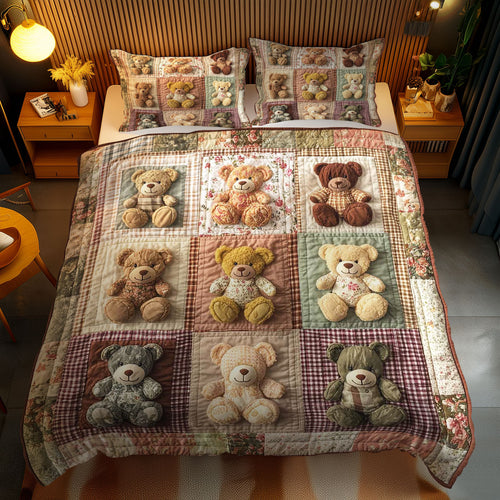 Cottage Teddy Bear WN1003081CL Duvet Cover Set