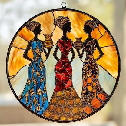 Radiant African Women WN0505052CL Stained Glass Suncatcher