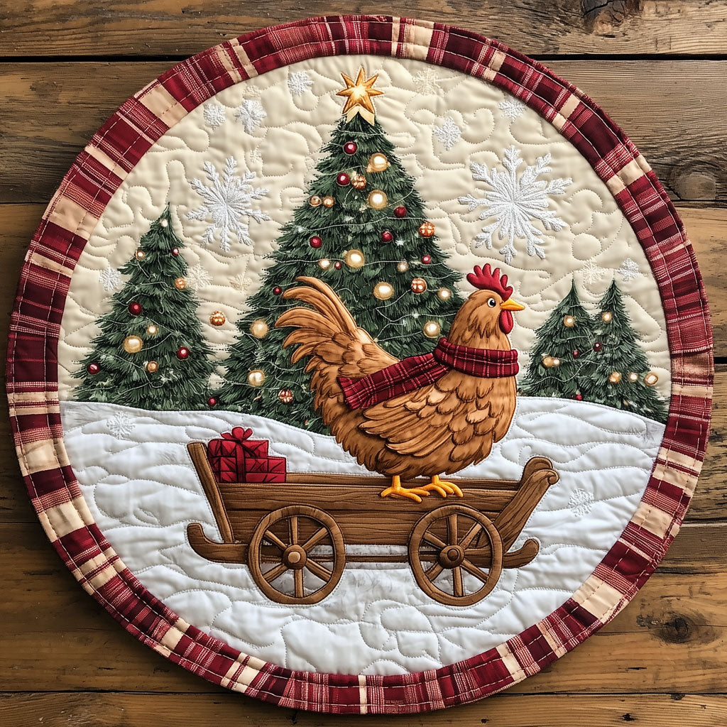 Sleigh Fowl LT1410036CL Quilted Round Mat
