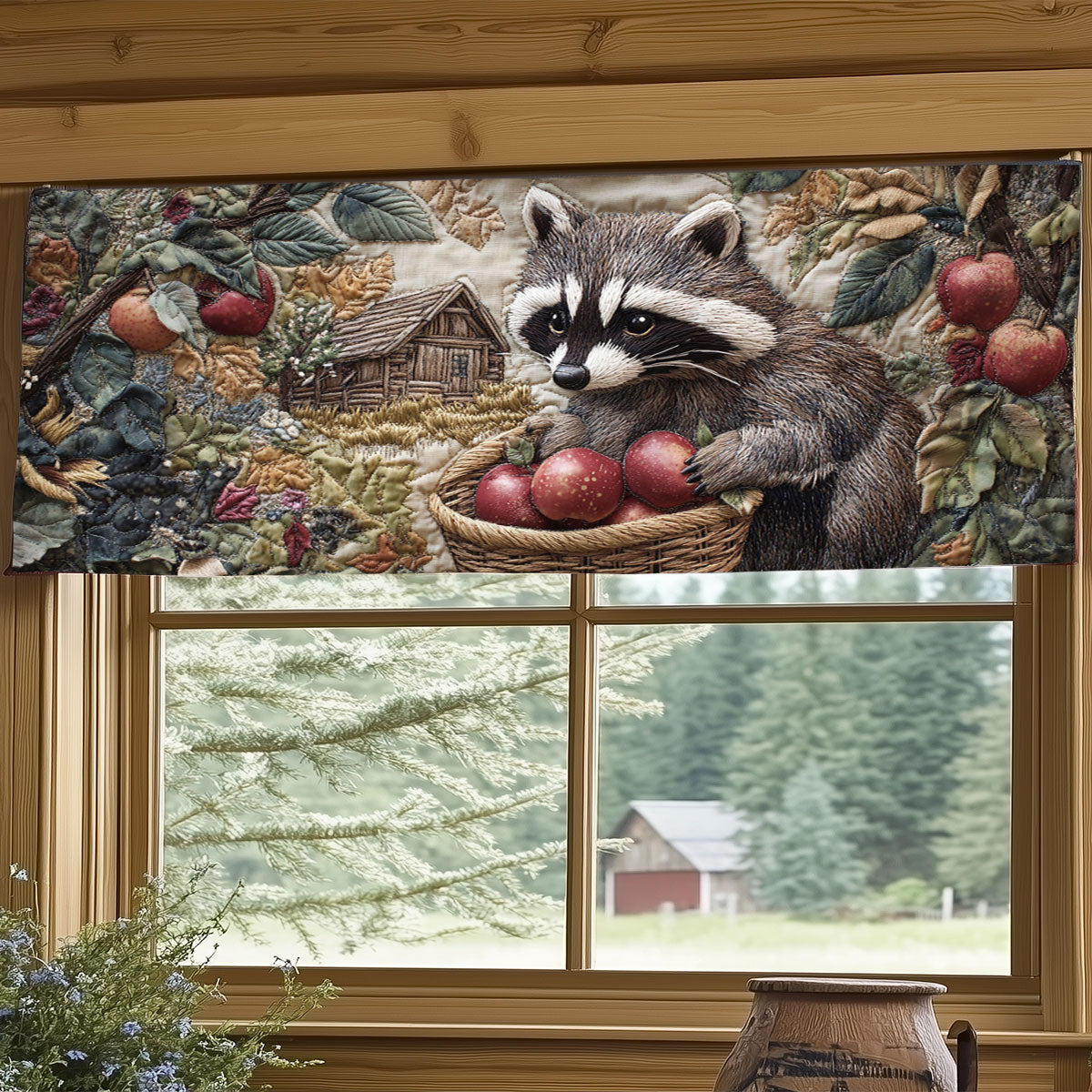 Red Apple Mischief WJ1406033CL Quilted Valance