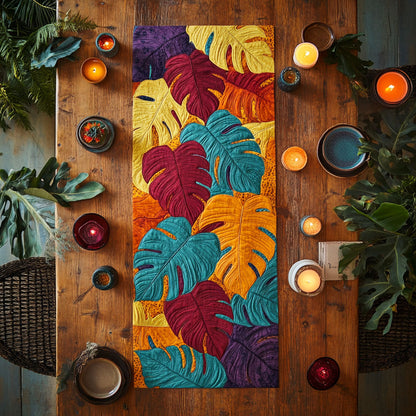 Monstera Vibes WN0307115CL Quilted Table Runner