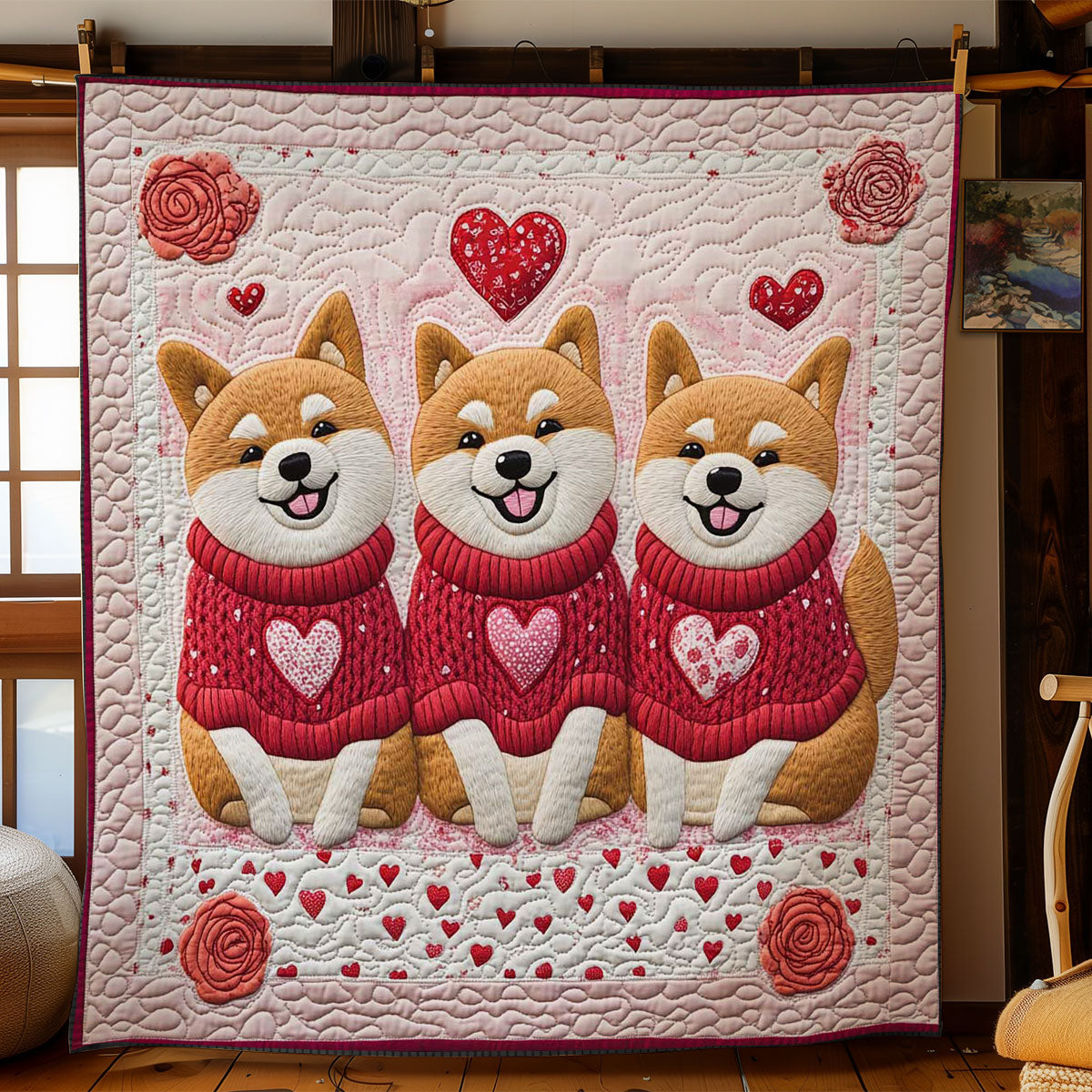 Valentine Shiba Joy WN0201015CL Quilt