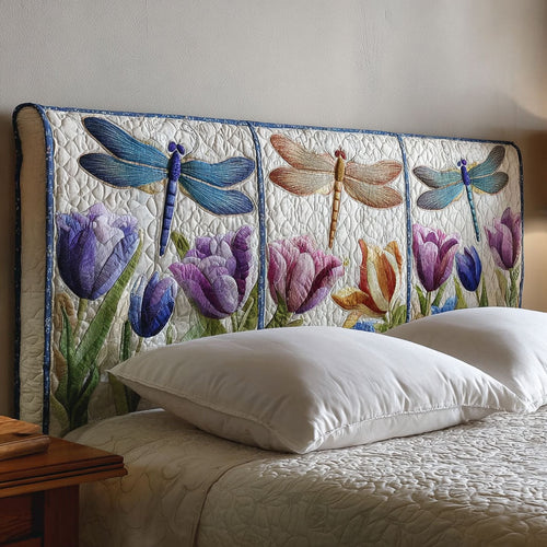 Dragonfly Flower CW3012013CL Quilted Headboard Slipcover