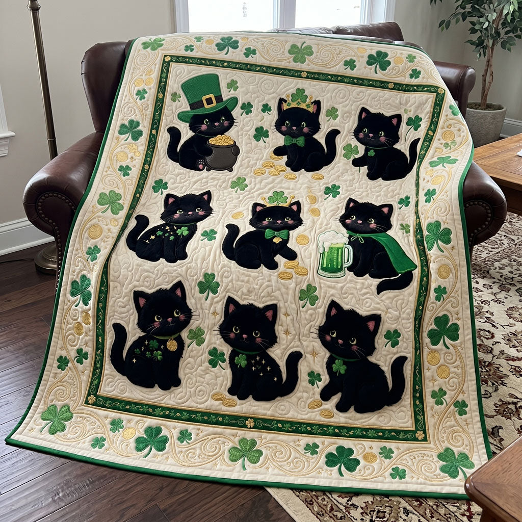 Lucky Black Cat St. Patrick’s WN0705009CL Quilt