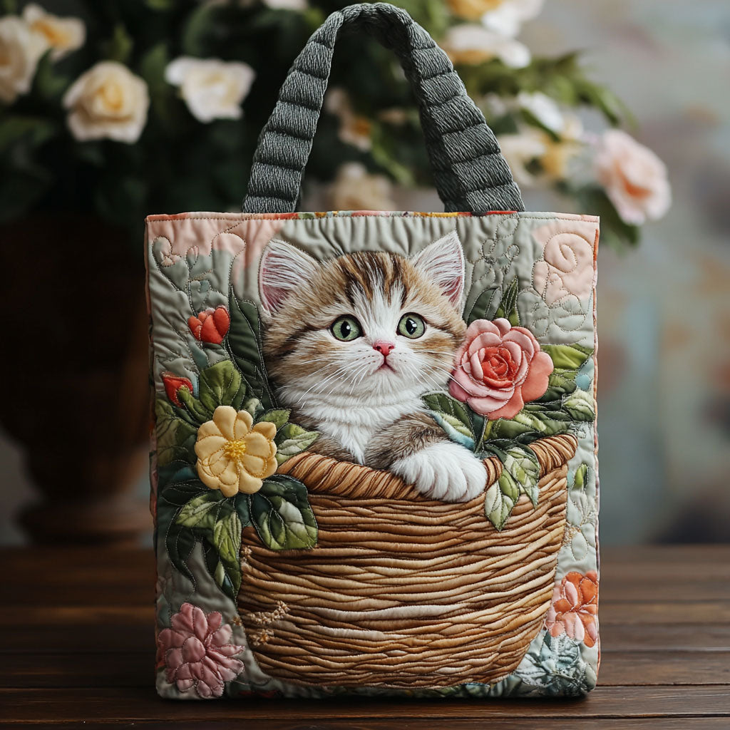 Flower Kitty CP0312041CL Quilted Tote Bag