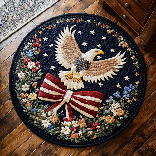 Bald Eagle Rising Star WN1206037CL Quilted Round Mat