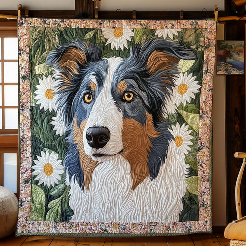Floral Collie CP1401012CL Quilt