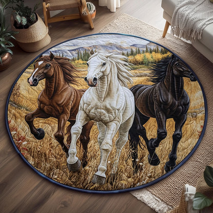 The Mustang Trio WJ1606052CL Quilted Round Mat