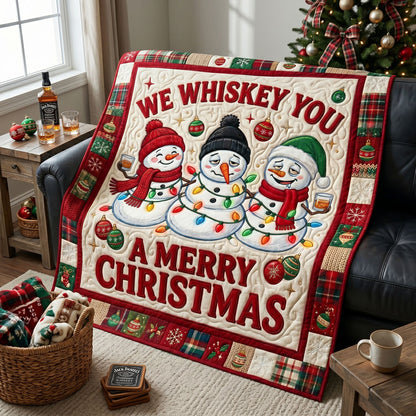 Funny Drunk Snowman Christmas Patchwork WN1105007CL Quilt