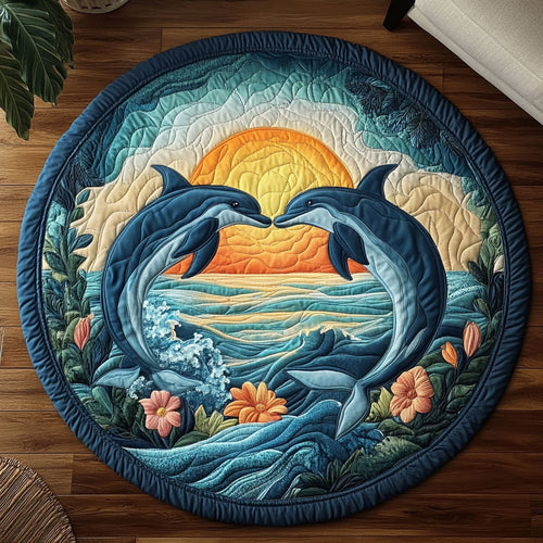 Soulmate Dolphins KL1612024CL Quilted Round Mat