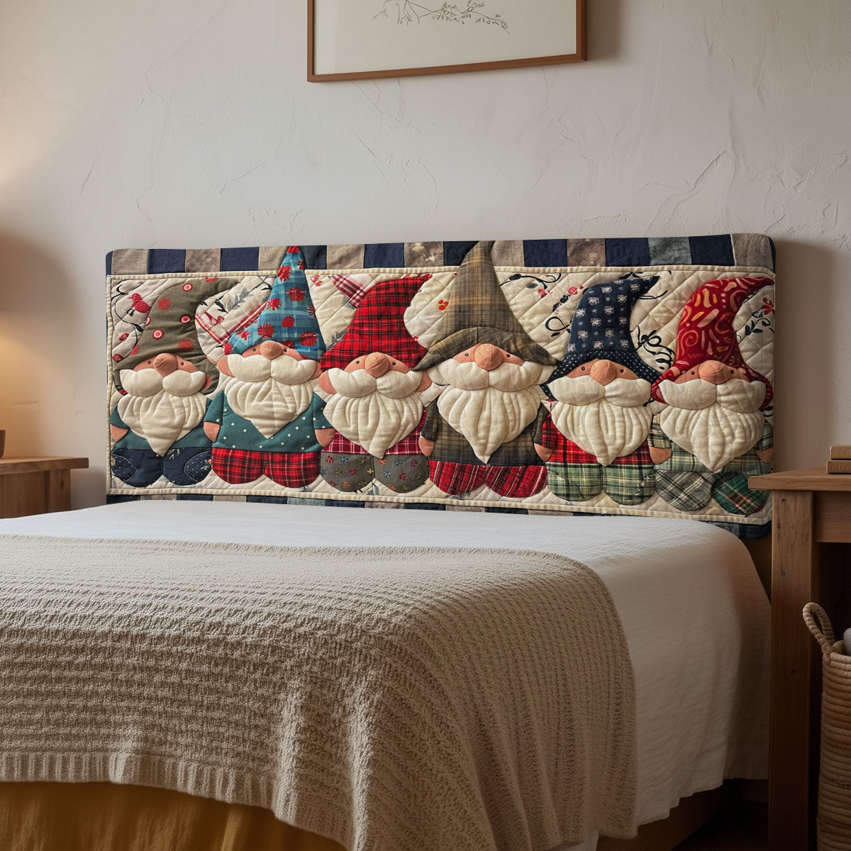 Snowy Gnomes CP0901049CL Quilted Headboard Slipcover