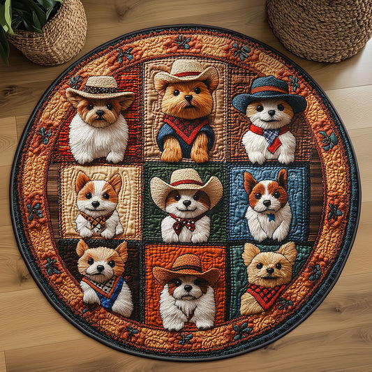 Howdy Dog WN0807060CL Quilted Round Mat