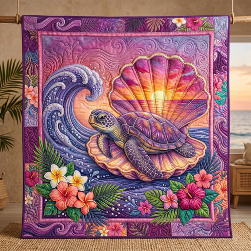 Tropical Sea Turtle Sunset WN0705028CL Quilt