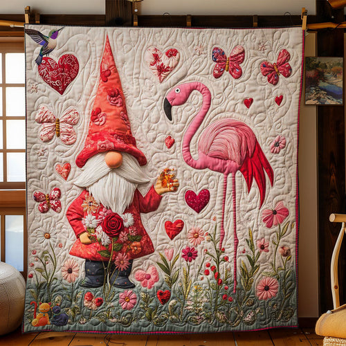 Flamingo Gnome Tales WN1112042CL Quilt