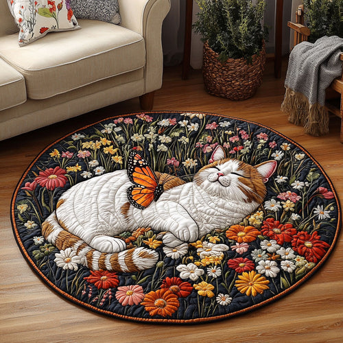 Garden of Dreams Cat KL1312021CL Quilted Round Mat