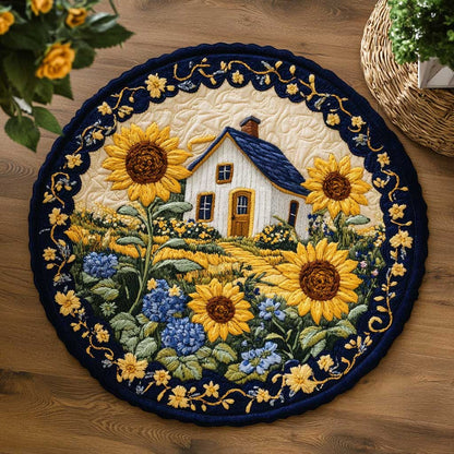 Wildflower Farmhouse WN1605063CL Quilted Round Mat