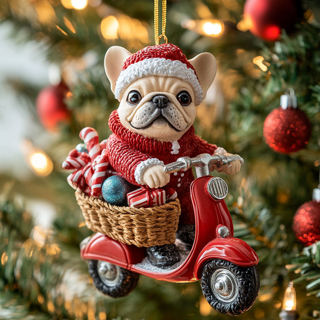 Holiday Present Bulldog CW1511063CL Christmas Ornament