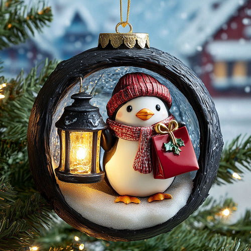 Cozy Peguin Christmas Day XK2210025CL Christmas Ornament