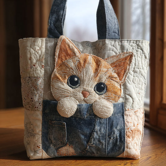 Pocket Cat CP0312051CL Quilted Tote Bag