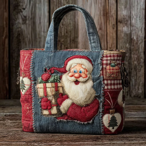 Joyful Santa WN0801049CL Quilted Tote Bag