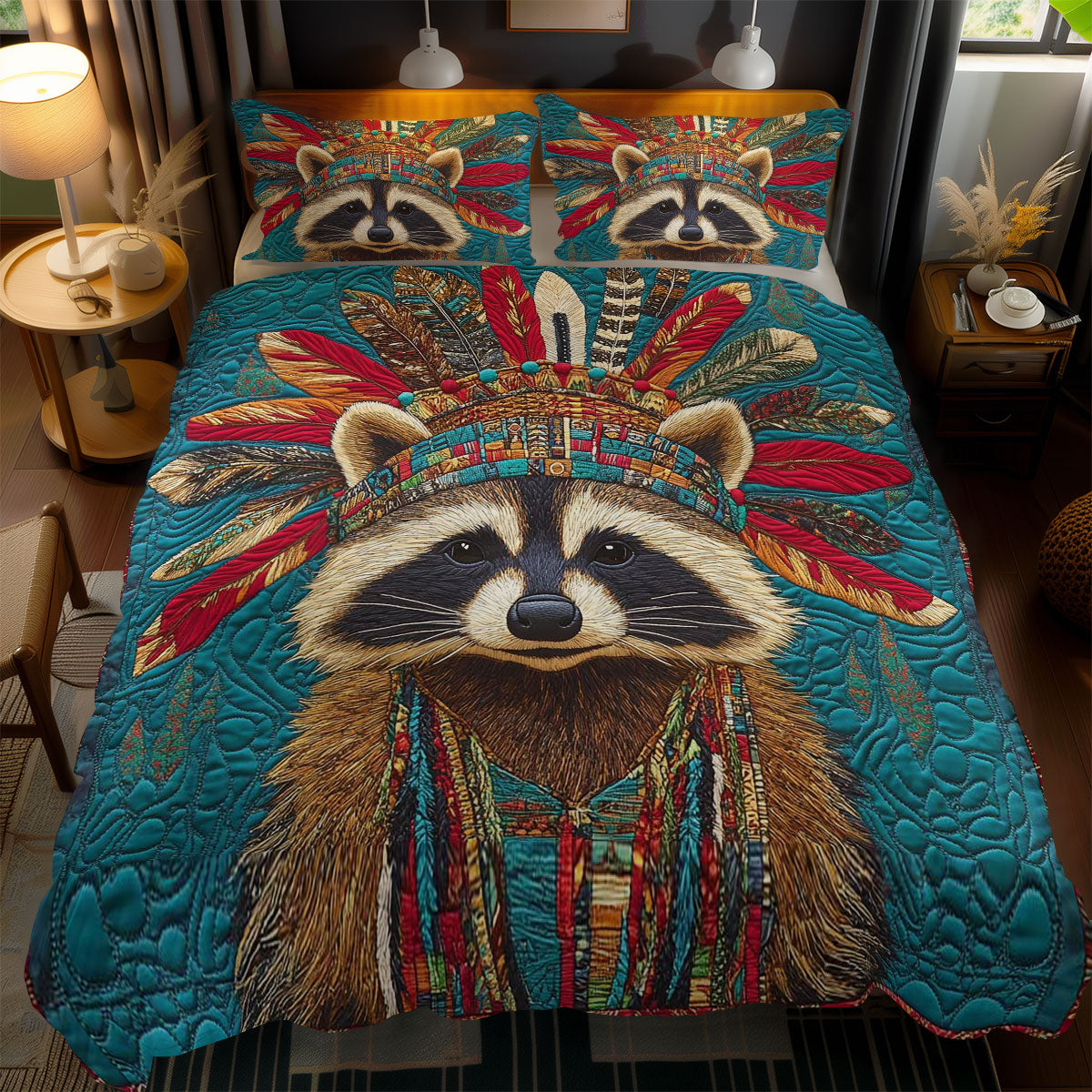 Tribal Raccoon WN2401058CL Duvet Cover Set