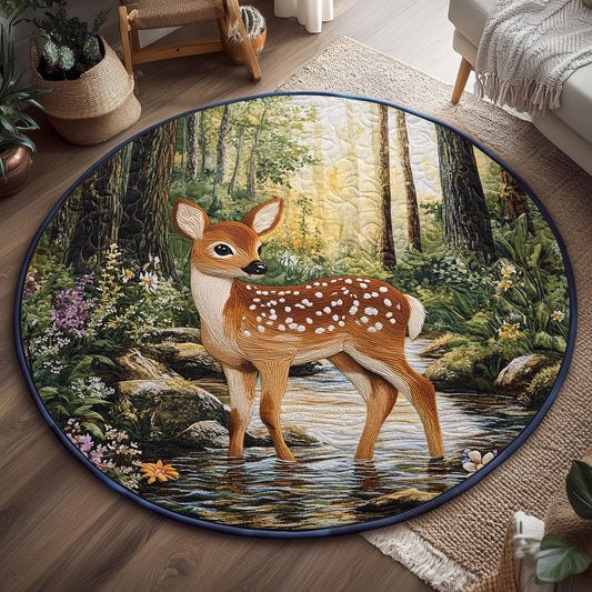 Lone Fawn WJ0107036CL Quilted Round Mat