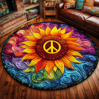 Vibrant Sunflower KL0212009CL Quilted Round Mat