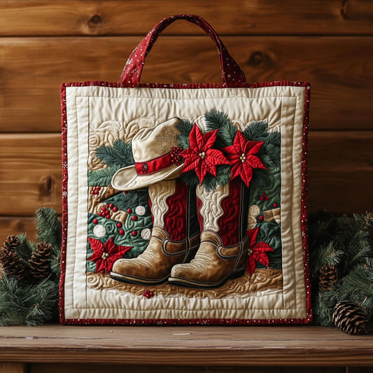 Holiday Cowboy Boot KL2511016CL Quilted Tote Bag