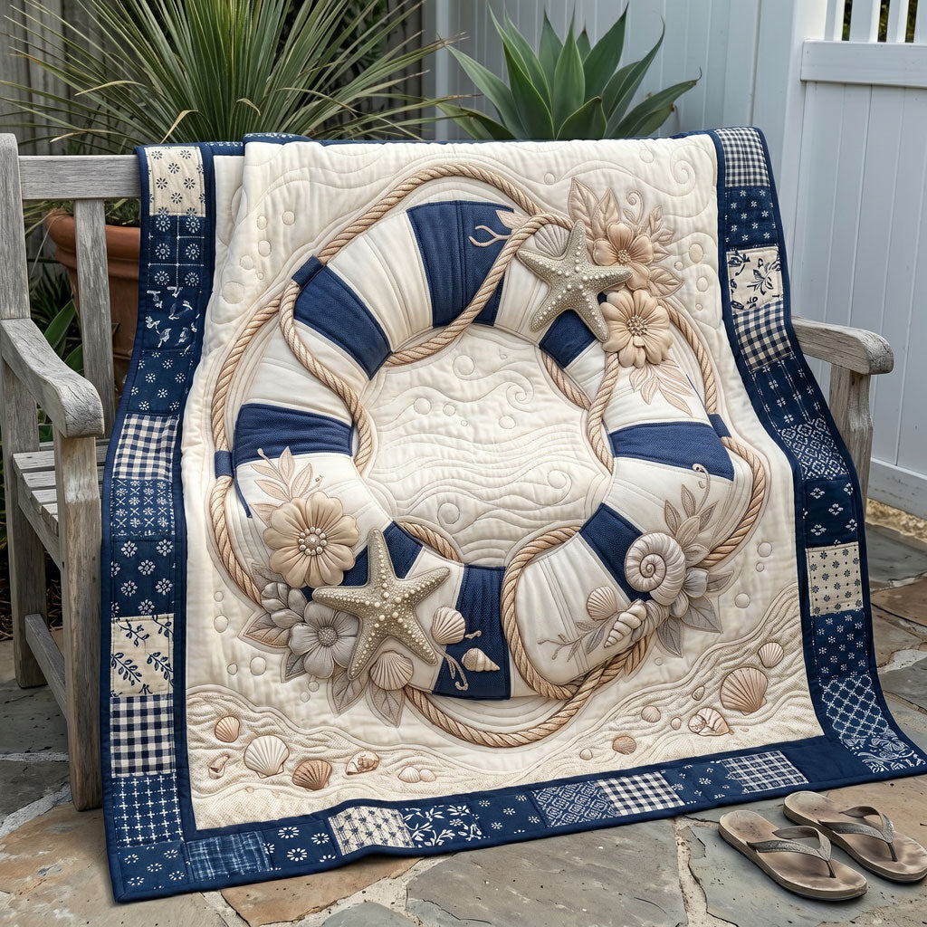 Blue Seashell Lifebuoy WN0705001CL Quilt