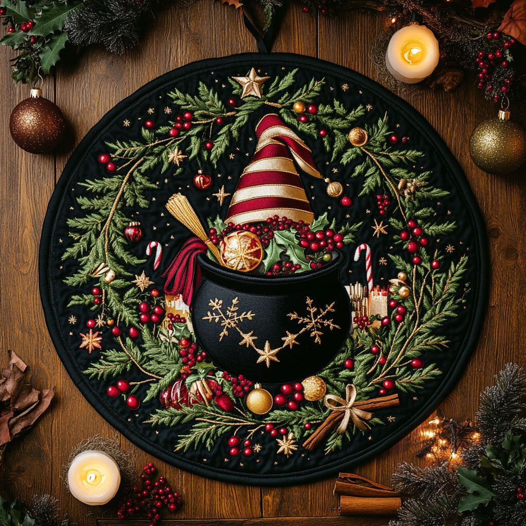 Holly Witch Cauldron WN1408056CL Quilted Round Mat