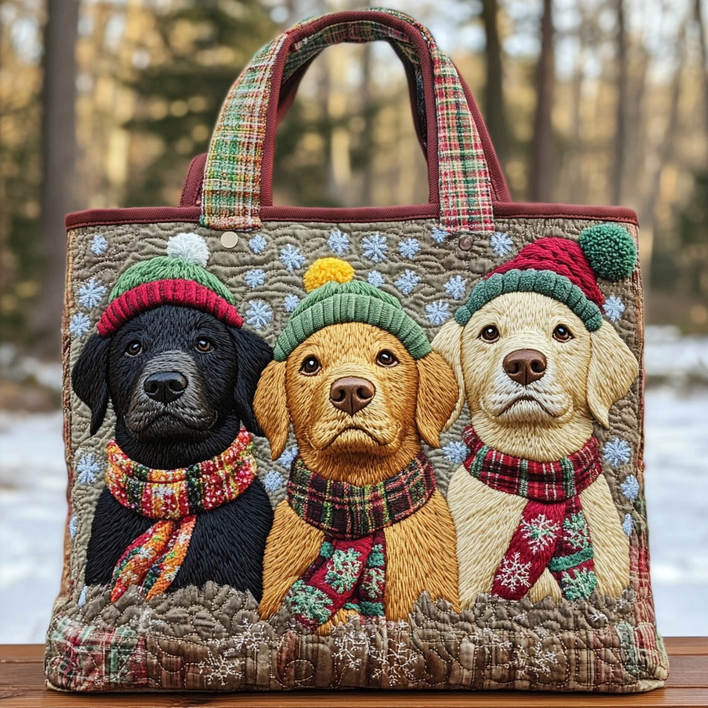Holiday Pup Vibes XR2910018CL Quilted Tote Bag
