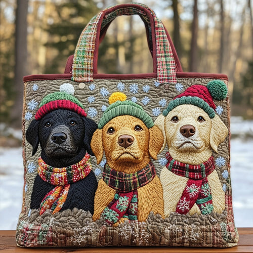 Holiday Pup Vibes XR2910018CL Quilted Tote Bag