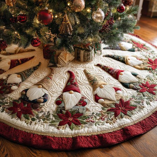 Festive Gnome CW1510034CL Quilted Christmas Tree Skirt