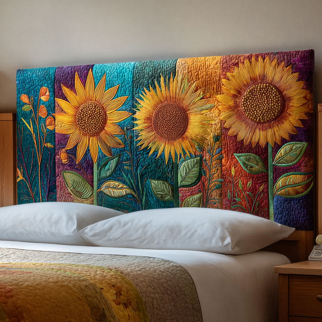 Sunflower Bloom CW2912026CL Quilted Headboard Slipcover