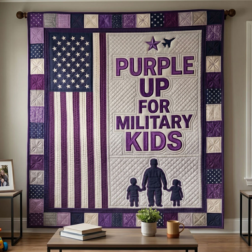 Purple Pride Military Kids WN2304011CL Quilt