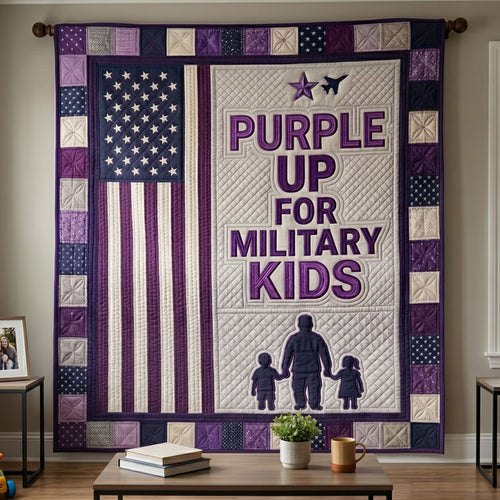 Purple Pride Military Kids WN2304011CL Quilt