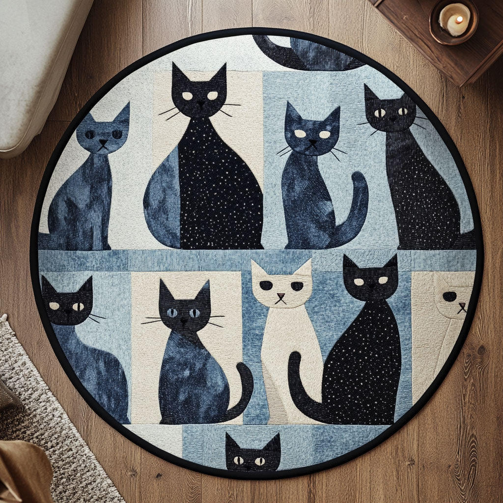 Cat Nest WN0407034CL Quilted Round Mat