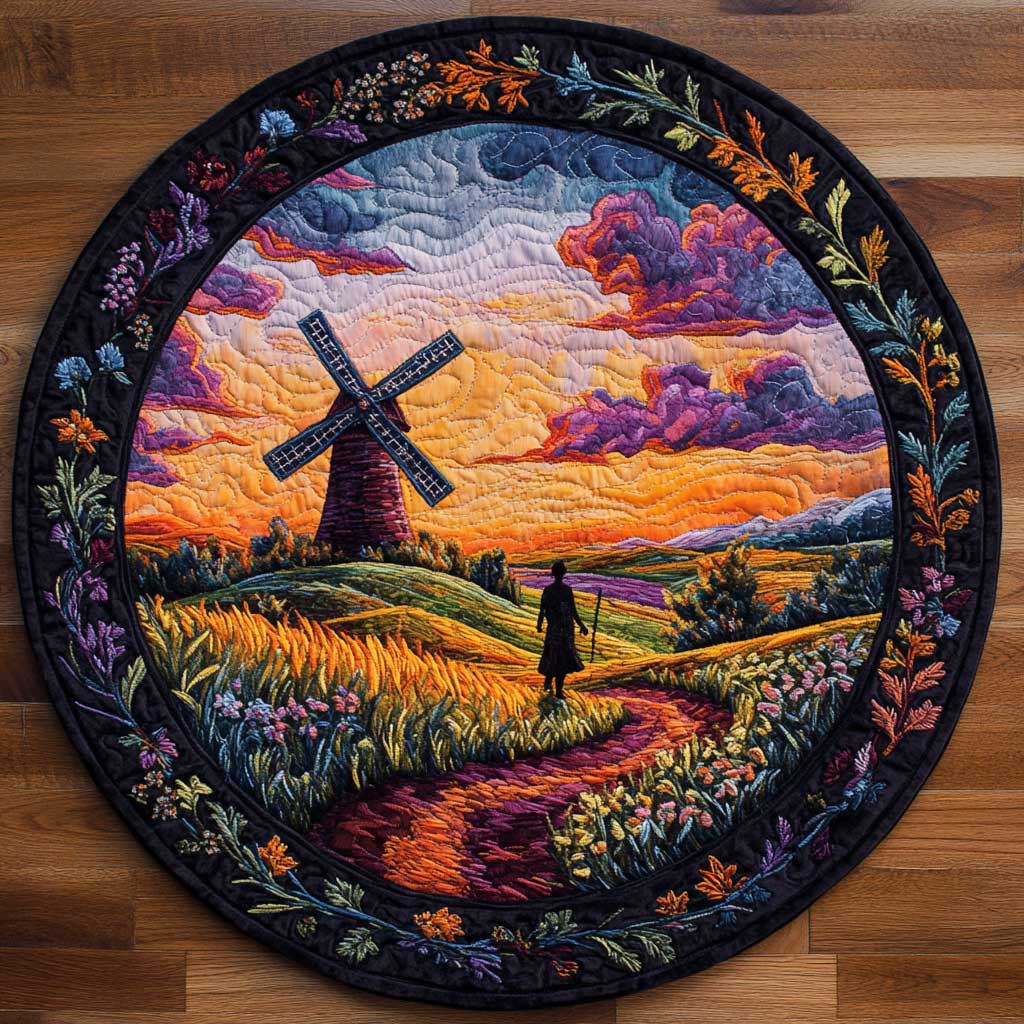 Majestic Windmill WN2304018CL Quilted Round Mat