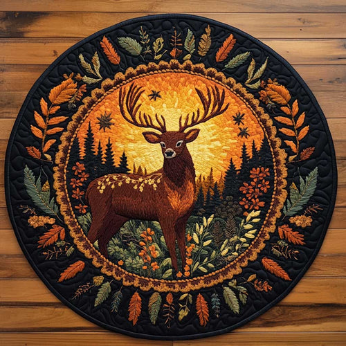 Deer Of Light WN2404043CL Quilted Round Mat