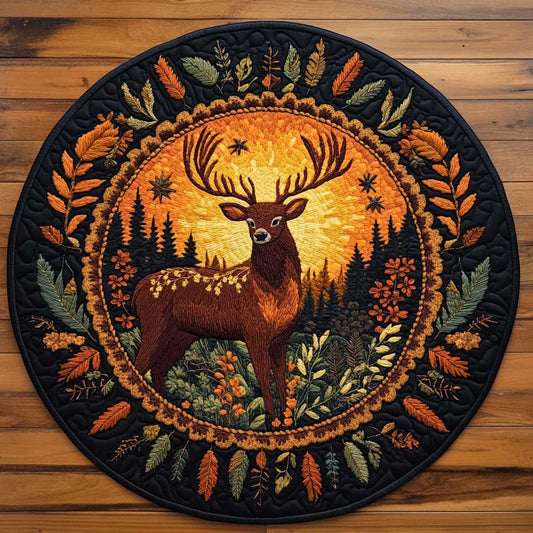 Deer Of Light WN2404043CL Quilted Round Mat