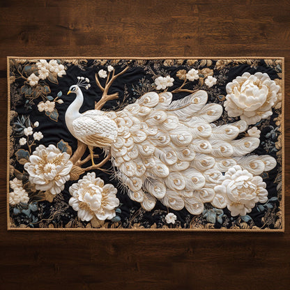 Tales Of Peacock CP2804042CL Quilted Table Runner