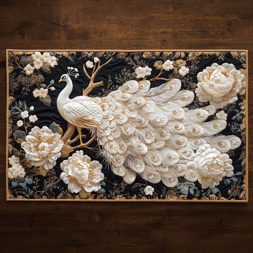 Tales Of Peacock CP2804042CL Quilted Table Runner